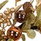 Glitter Leaf and Ball Ornament Artificial Christmas Twig Wreath Copper 24 Inch